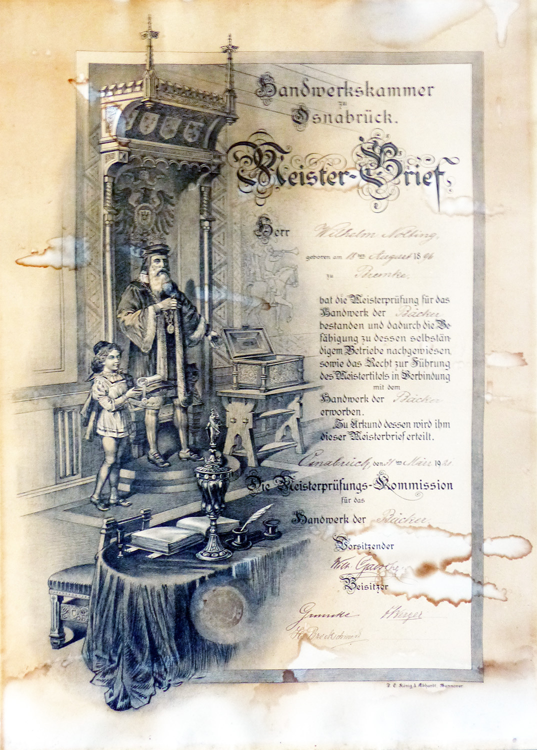 Meisterbrief Wilhelm Nolting